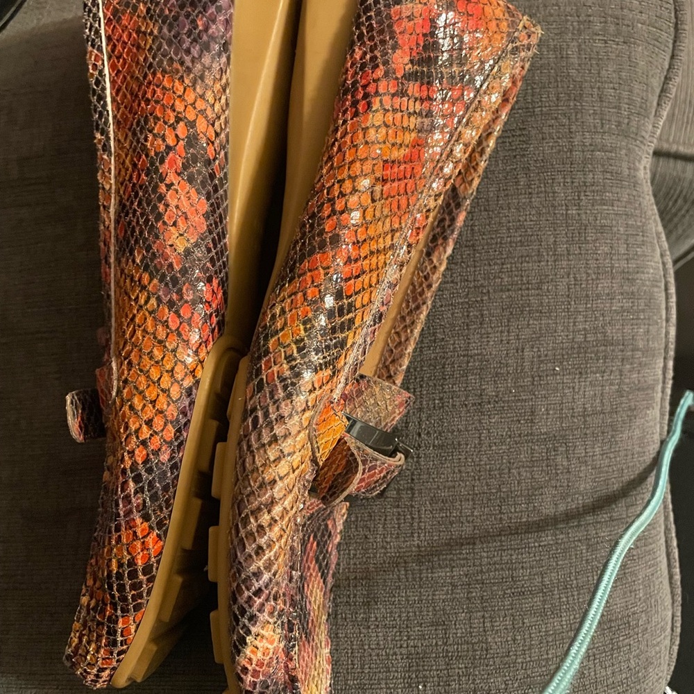 Stuart Weitzman Python-Embossed Leather Loafers S… - image 4